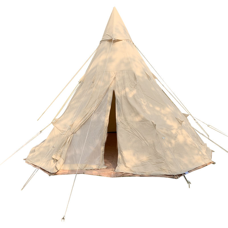 4 Metre Single Pole Tipi Family Camping Canvas Tent