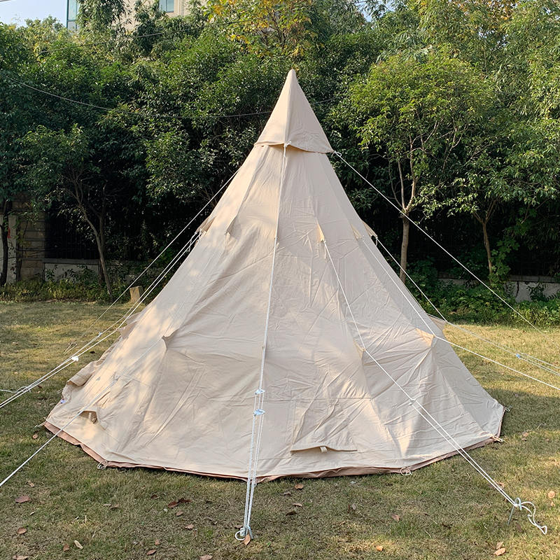 4 Metre Single Pole Tipi Family Camping Canvas Tent
