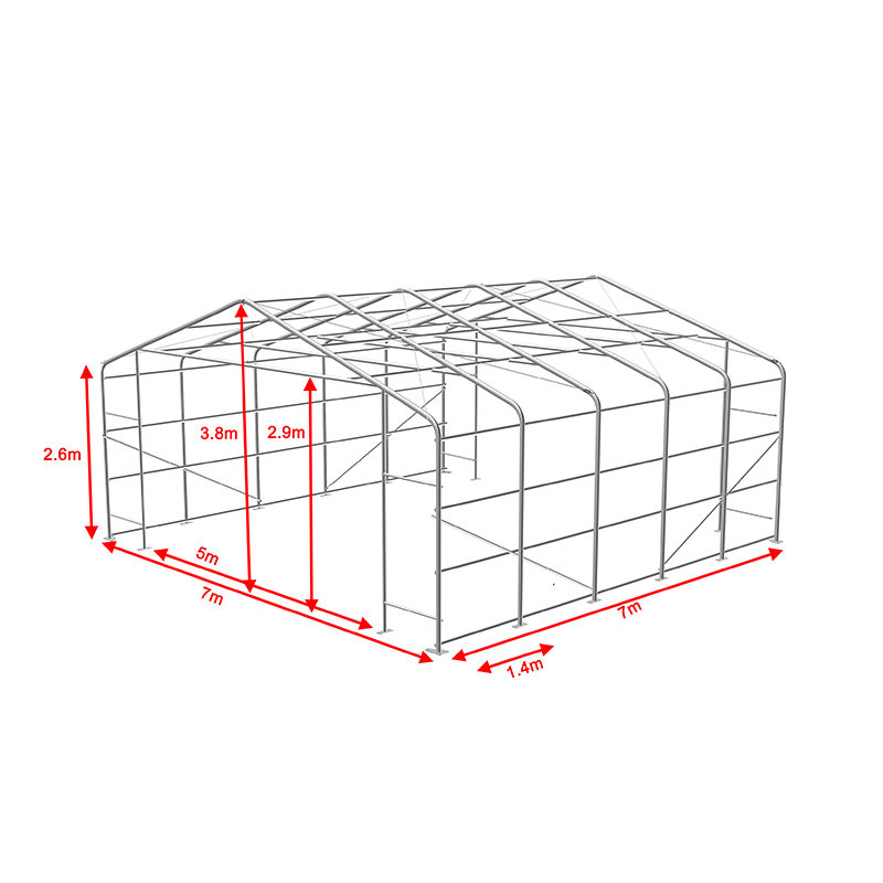7x7 2.6m Sideheight Industrial & Commercial Warehouse Shade Tent Portable Tent Hall