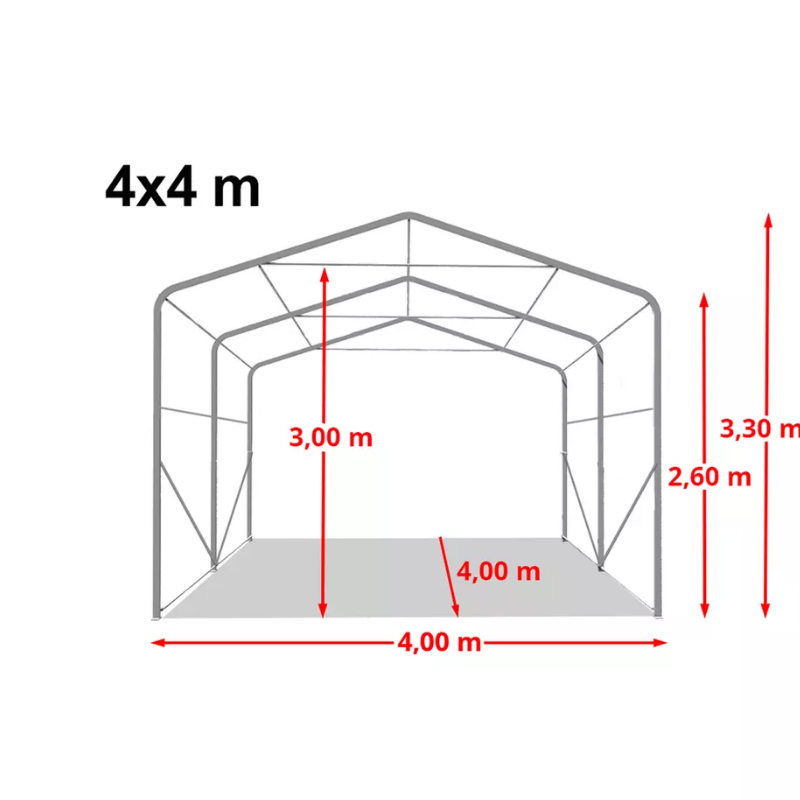 4x4m-2.6m Pasture Shade Shelter Heavy Duty Outdoor Storage Shed Corral Shelter