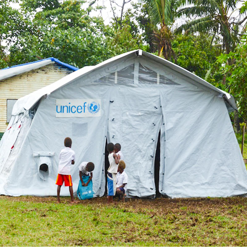 UNICEF Standard 42m² Multipurpose Hub Tent with Integrated/removable Shade Cover