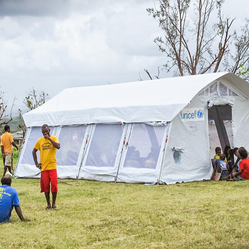 UNICEF Standard 42m² Multipurpose Hub Tent with Integrated/removable Shade Cover
