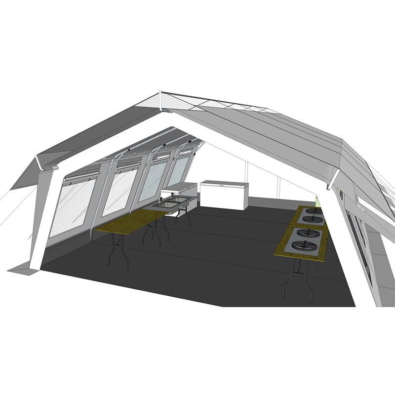 UNICEF Standard 42m² Multipurpose Hub Tent with Integrated/removable Shade Cover