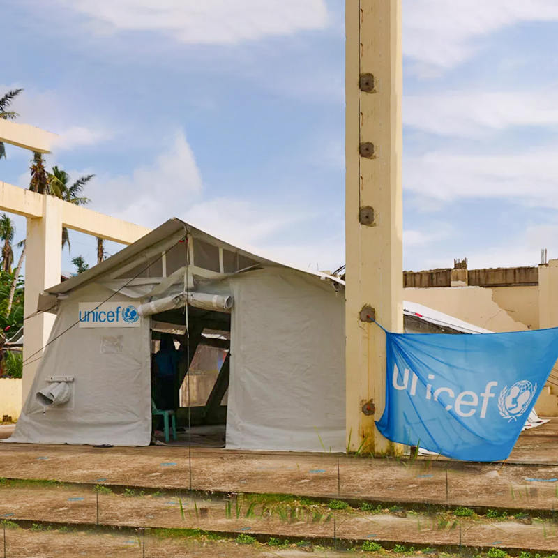 UNICEF Standard 72m² Multipurpose Hub Tent used for Storage, Hospital, Dispensary, School, Office