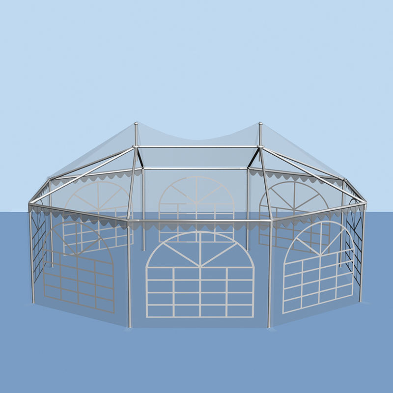 5x6.8m Traditional Octagonal Pagoda Waterproof PVC Party Pavilion Gazebo Tent