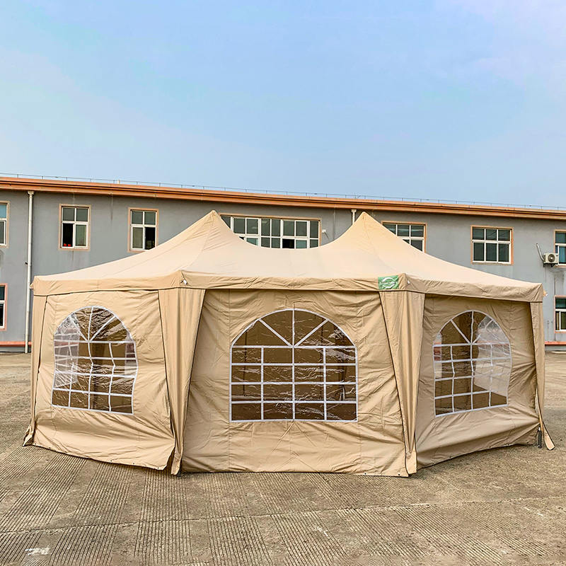 5x6.8m Traditional Octagonal Pagoda Waterproof PVC Party Pavilion Gazebo Tent